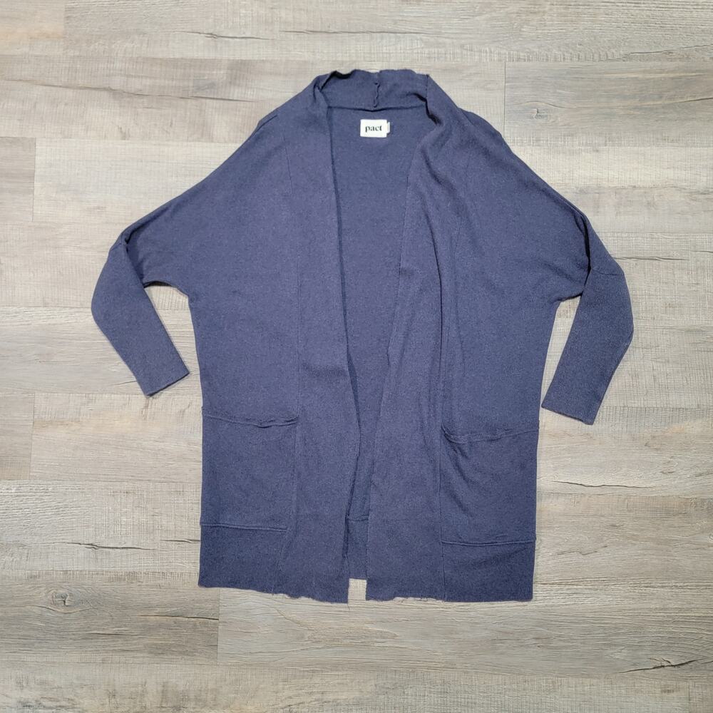 Pact Organic Cotton Cardigan Sweater Size S/M Oversized Slouchy Pockets Light